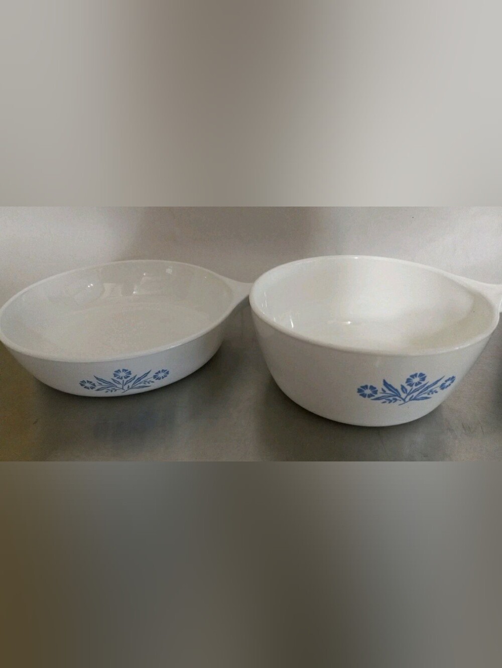 Corningware Cornflower Menuette Small Skillet & Saucepan P-82B & P-83B USA